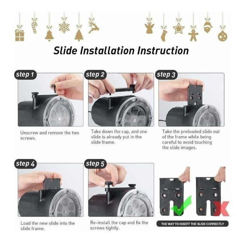 Projetor Natal Led Natalino Desenhos Laser Espeto Jardim - Alfashop