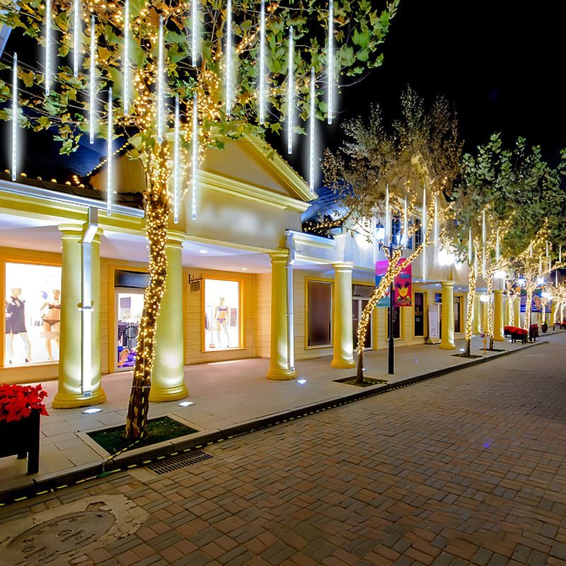 Cascata Bastão Led Natal Snowfall 8 Tubos Chuva Meteoro Cor Cor das luzes Branco quente 110V/220V - Alfashop