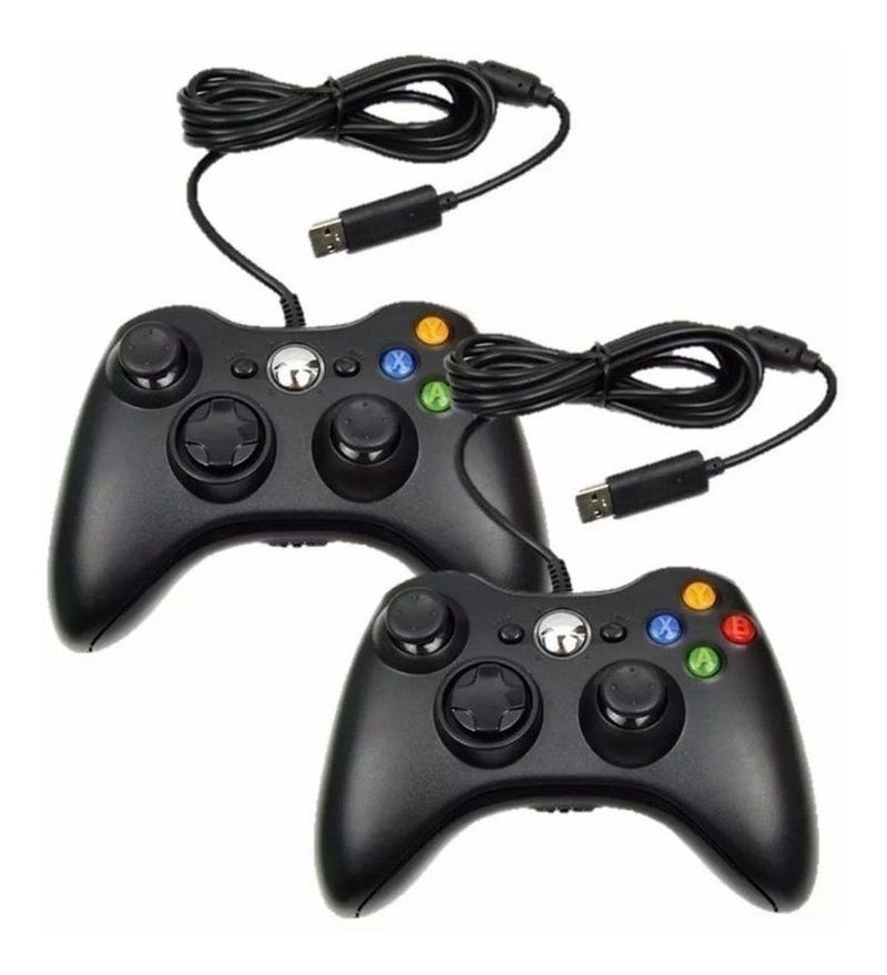 Kit 2 Controle Xbox 360 Pc Notebook Celular Com Fio Joystick - Alfashop