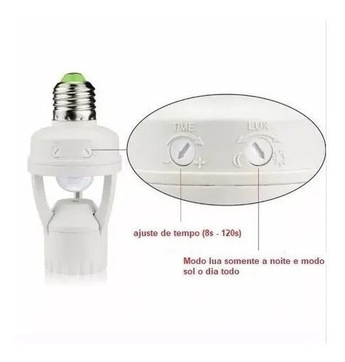 Sensor De Presença Com Fotocélula Para Lâmpada Soquete E27 - Alfashop