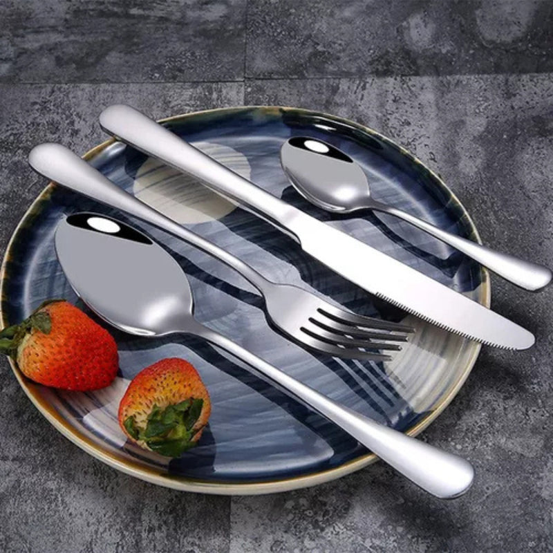 Faqueiro Ouro Luxo 16 Peças Aço Inox Com Caixa - Lançamento - Alfashop