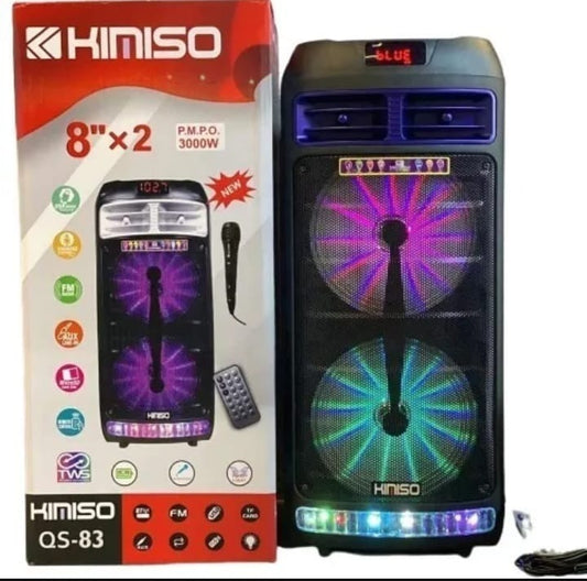 Caixa De Som Portatil Bluetooth Led C/ Microfone Qs-83 - Alfashop