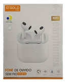 Fone Agold Fn-bt10 Bluetooth 3 Geração Para iPhone 8 X Xr 11 12 13 14 15 Cor Branco Luz Verde - Alfashop