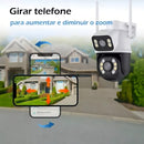 Ip Camera Externa Wifi Dupla Lentes 2 Em 1 Visao Noturna Cor Branco com preto - Alfashop