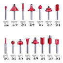 Jogo Kit Fresas Pra Tupia 15 Pçs 8mm + Estojo De Madeira. - Alfashop