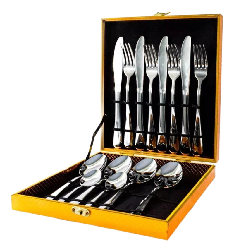 Faqueiro 16 Peças Em Aço Inox /jogo De Talheres Dusseldorf - Alfashop