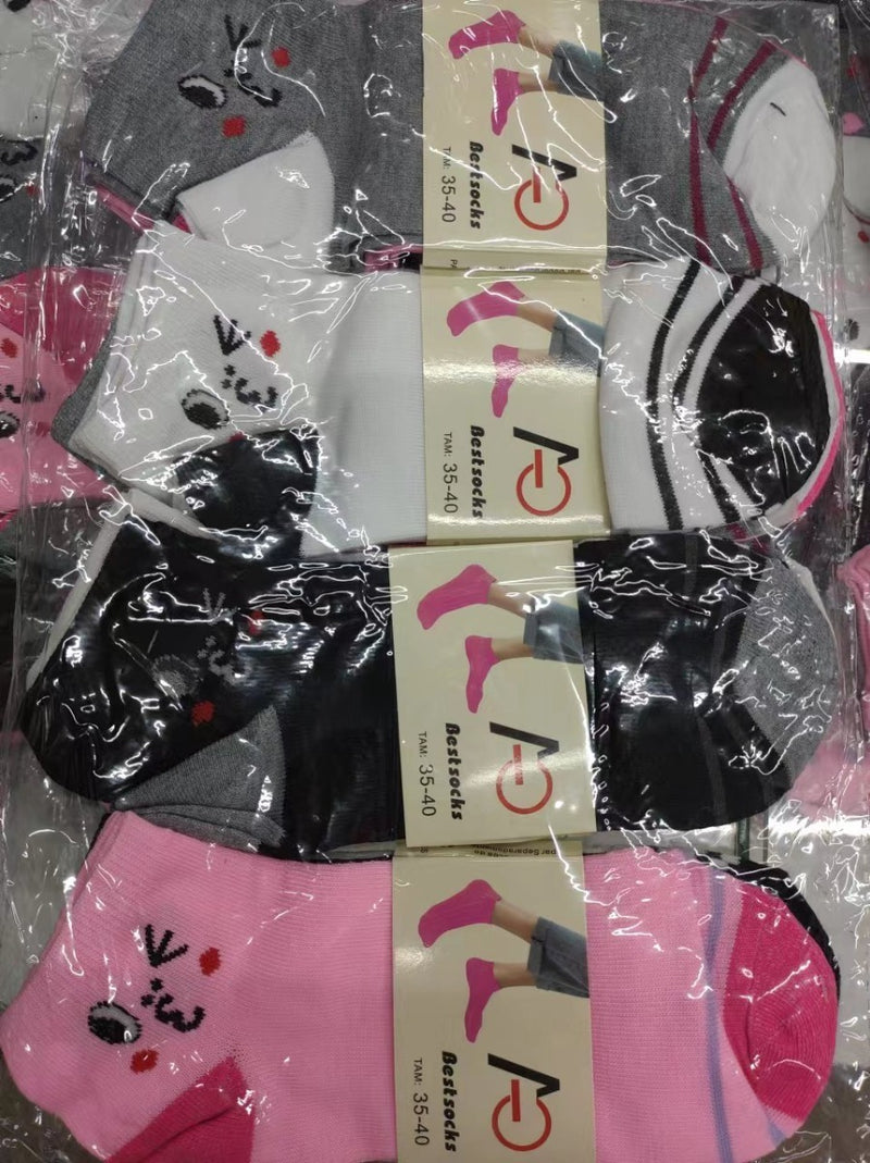 Kit 12 Pares Soquete Meias Masculino E Fiminina E Infantil - Alfashop