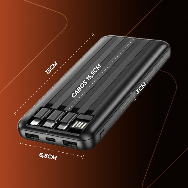 Carregador Portátil Power Bank 20.000mah Rápido Com Display Cor Preto - Alfashop