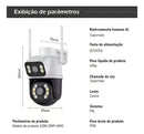 Ip Camera Externa Wifi Dupla Lentes 2 Em 1 Visao Noturna Cor Branco com preto - Alfashop