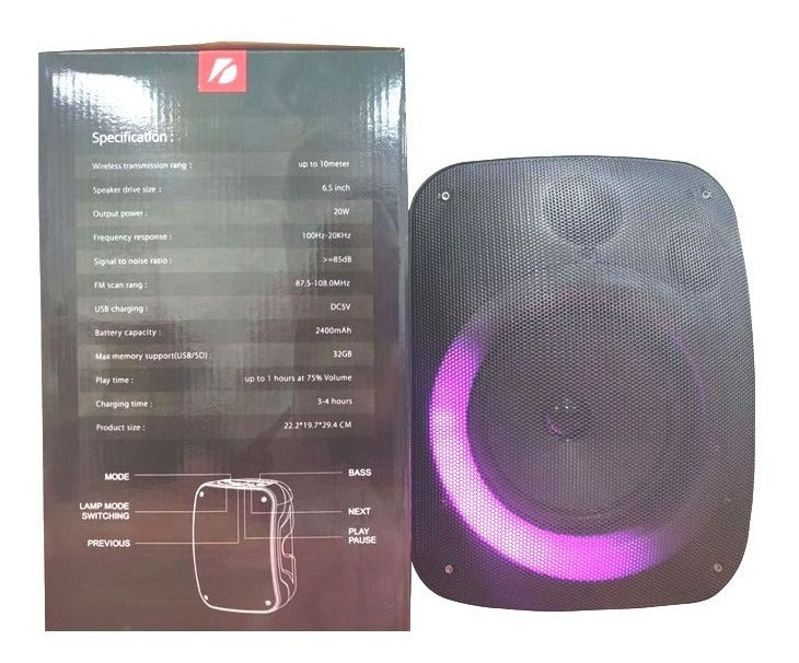 Caixa De Som Bluetooth Portátil Alto Falante Amplificada Kts - Alfashop