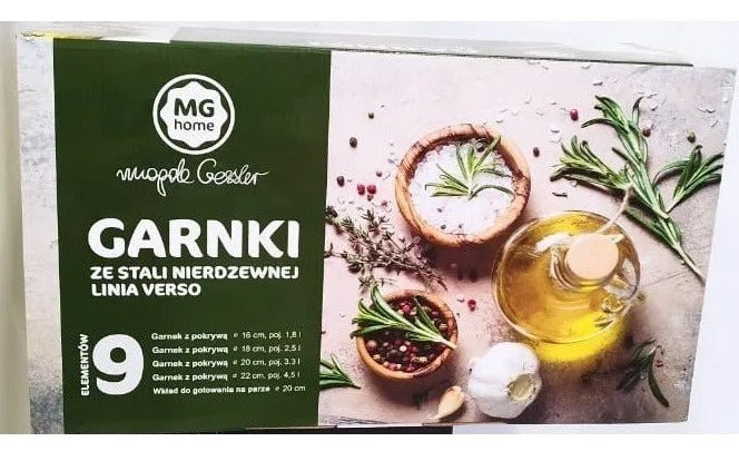 Jogo De Panelas 9 Peças Garnki Polonês De Aço Inoxidável - Alfashop