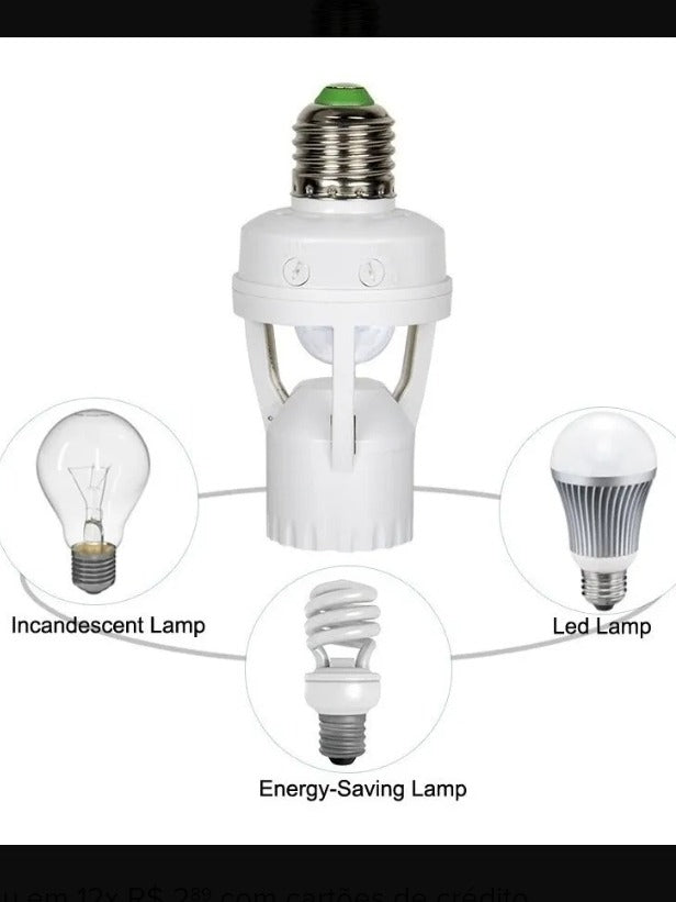 Sensor De Presença Com Fotocélula Para Lâmpada Soquete E27 - Alfashop