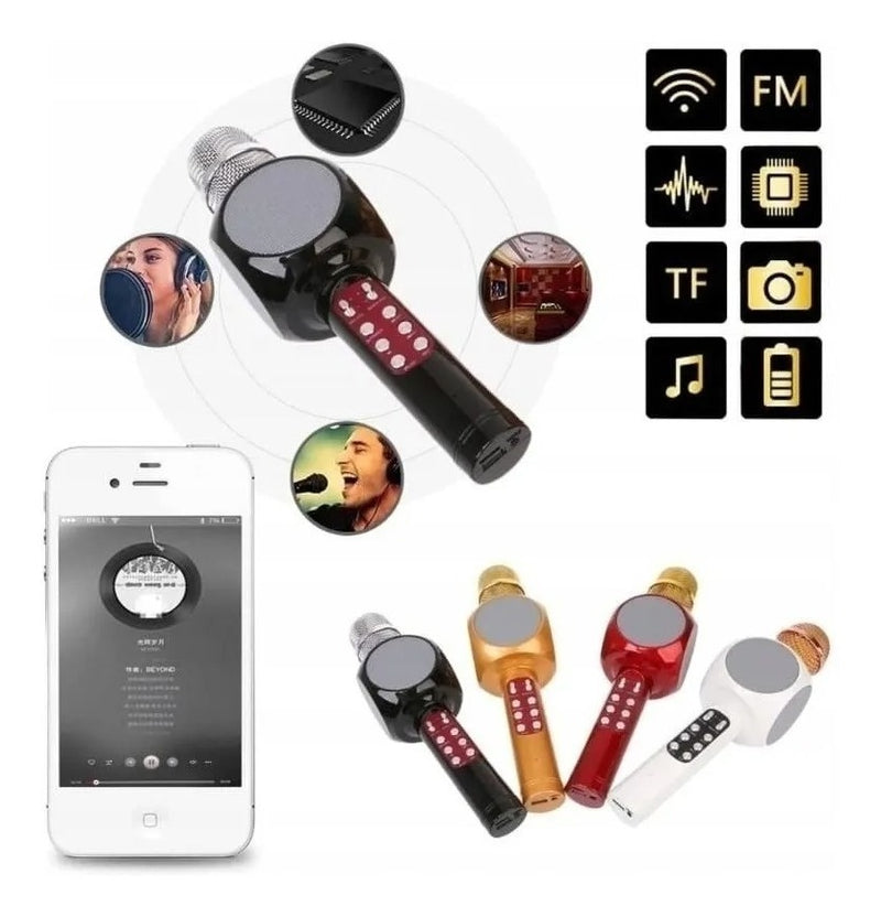Microfone Youtuber C/ Caixa De Som Speaker Grava E Muda Voz Cor Branco - Alfashop