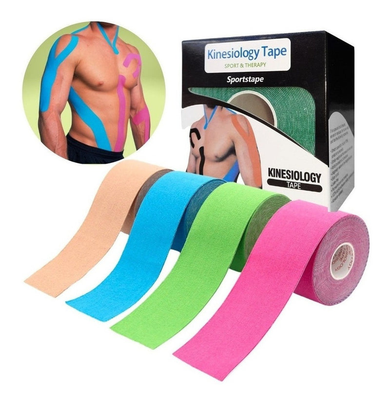 Fita Bandagem Elástica Adesiva Kinesio Tape Dor Muscular - Alfashop