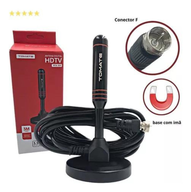 Antena Digital Interna Ima Tomate Mtv-3011 Hdtv Uhf Cabo 3m - Alfashop