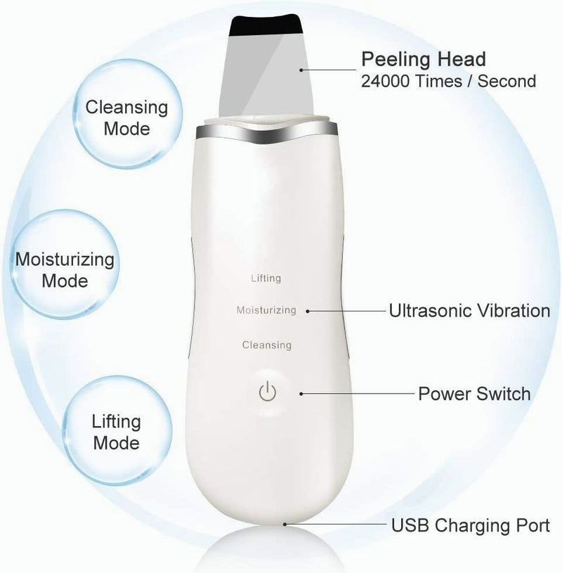 Espátula Ultrasônica Portátil Peeling Facial - Alfashop