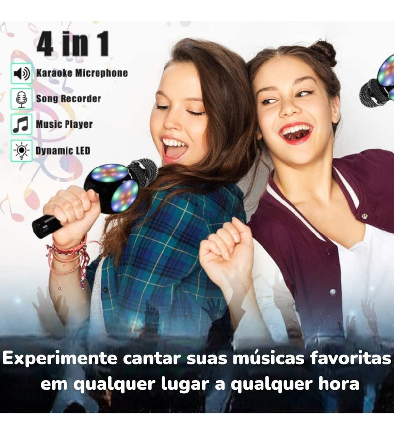 Microfone Youtuber C/ Caixa De Som Speaker Grava E Muda Voz Cor Branco - Alfashop