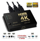Chaveador Comutador Hdmi 3x1 Switch 4k 3d Uhd Full Hd - Alfashop