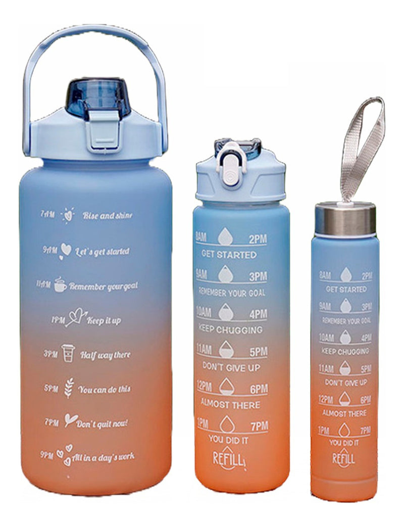 Kit 3 Garrafas Água Lançamento Galão Squeeze 2l 900ml 500 - Alfashop