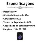 Caixa De Som 8w Bluetooth Potente Suporte Celular Portátil - Alfashop