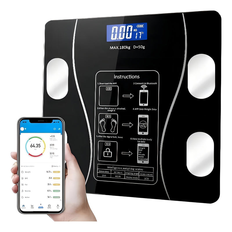Balança Corporal Bioimpedância Profissional Bluetooth até 180kg - Alfashop