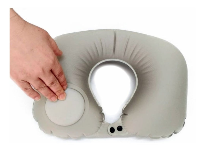 Almofada De Pescoço Travesseiro Ar Inflável Viagem Camping - Alfashop