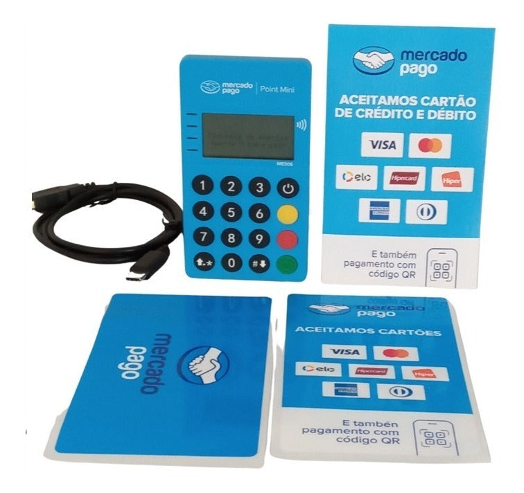 Kit 02 Point Mini Nfc Maquininha De Cartao Do Mercado Pago - Alfashop