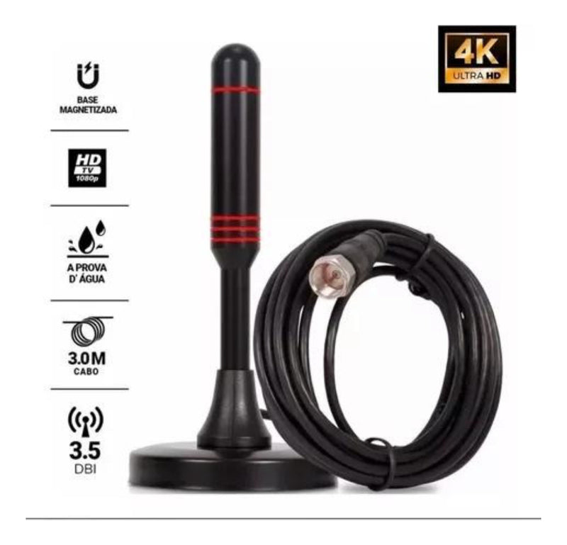 Antena Digital Interna Ima Tomate Mtv-3011 Hdtv Uhf Cabo 3m - Alfashop