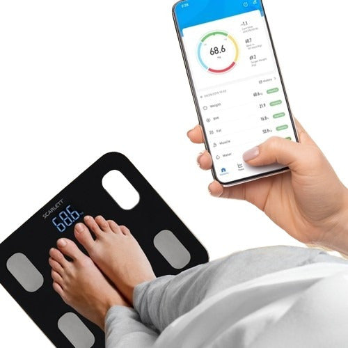 Balança Corporal Bioimpedância Profissional Bluetooth até 180kg - Alfashop