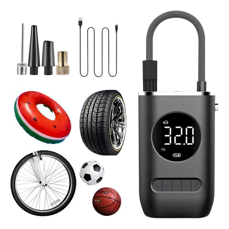 Bomba de pneu Car Air Pump sem fio 150 PSI luz de emergência LED com bateria recarregável de 4000 mAh - Alfashop
