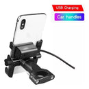 Suporte Celular Moto Em Alumínio C/ Tomada Usb Waze/gps/apps - Alfashop