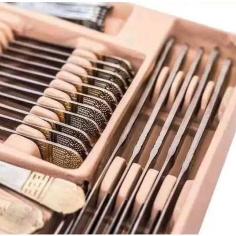 Faqueiro Inox 84 Peças Banhado A Ouro 24k Promoção!! - Alfashop