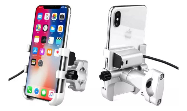 Suporte Celular P Moto De Ferro C/ Tomada Usb Waze/gps/apps - Alfashop
