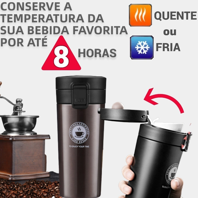 Copo Térmico Aço Inox Infusor Garrafa Caneca Vácuo Café Chá - Alfashop