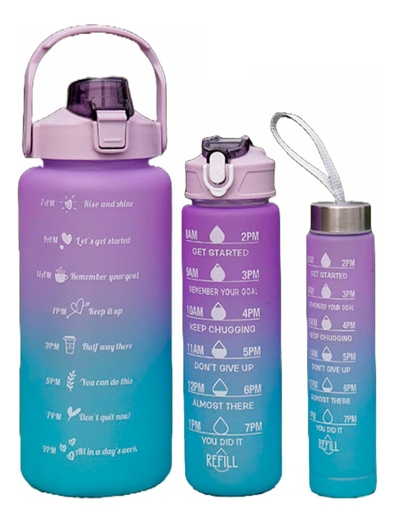 Kit 3 Garrafas Água Lançamento Galão Squeeze 2l 900ml 500 - Alfashop