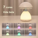Abajur Luminária Lampada Cogumelo Recarregavel 7 Cores  Led - Alfashop