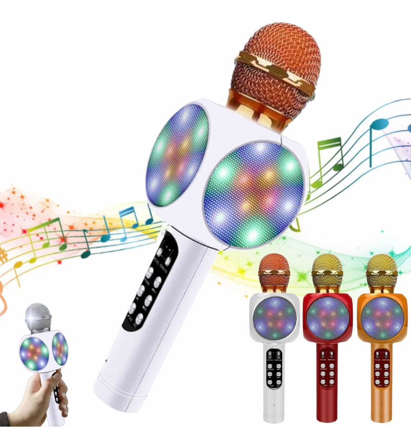 Microfone Youtuber C/ Caixa De Som Speaker Grava E Muda Voz Cor Branco - Alfashop