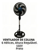Ventilador Vertical De Alta Velocidade Tensão 110v TYF FS1608 - Alfashop