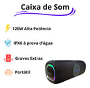 Caixa De Som Potente 120w Rms Karaoke Sem Fio Com Microfone - Alfashop