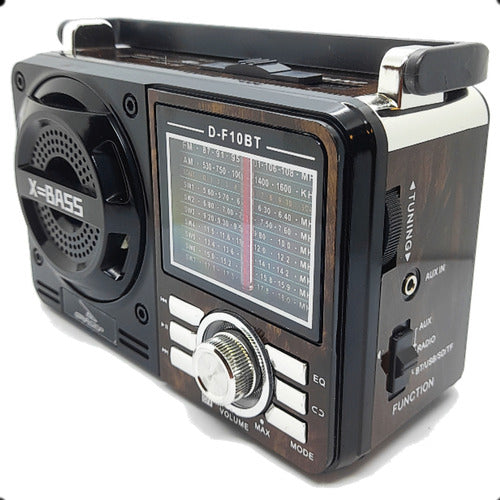 Radio Antigo Retro Am/fm Bluetooth Pen Drive Sd 10w Cor Mogno 110V/220V - Alfashop