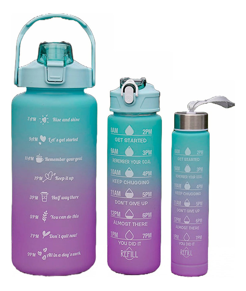Kit 3 Garrafas Água Lançamento Galão Squeeze 2l 900ml 500 - Alfashop