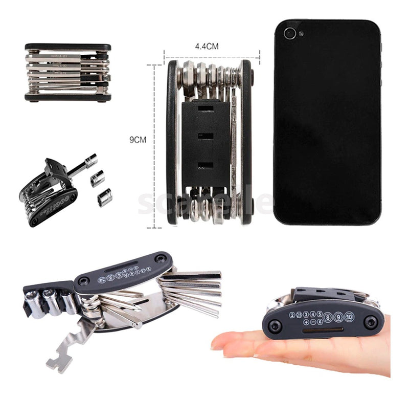 Kit Reparo C/ Ferramenta Bicicleta Chaves Bike Remendo Pneu - Alfashop