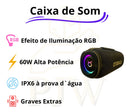 Caixa De Som 60w Grave Alta Potencia Sem Fio Portátil Bass - Alfashop