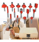 Jogo Kit Fresas Pra Tupia 15 Pçs 8mm + Estojo De Madeira. - Alfashop