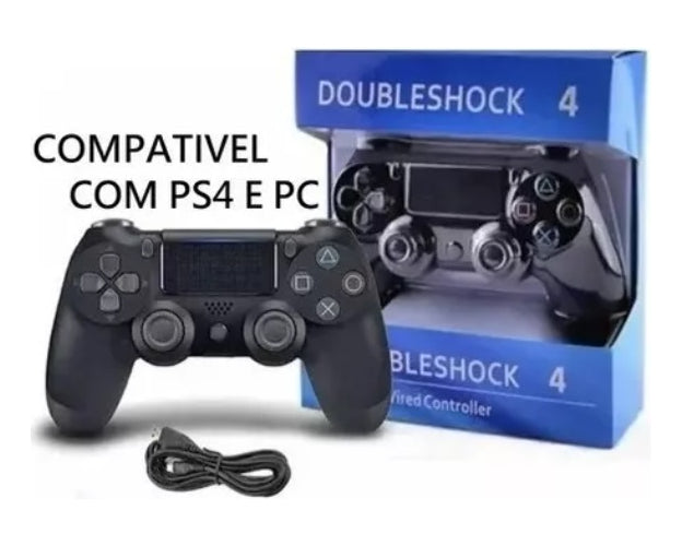 Controle FCA Compatível Com Ps4 Joystick Manete Ps4 Pc Cor Preto - Alfashop
