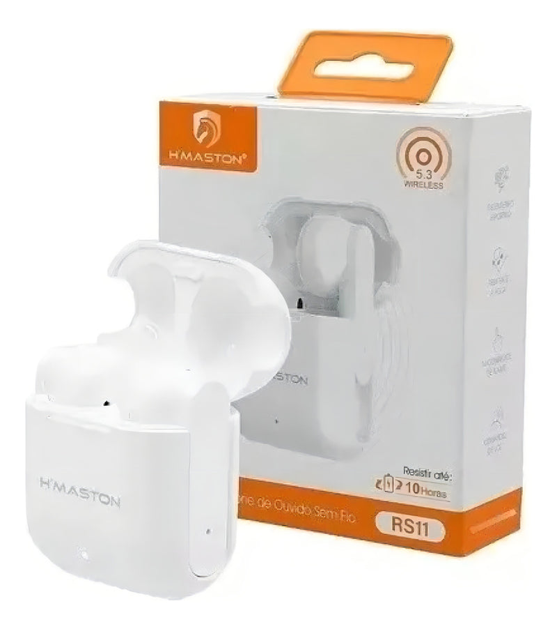 Fone De Ouvido Bluetooth Estéreo Rs11 - H´maston C Cor Preto Luz Cinza - Alfashop