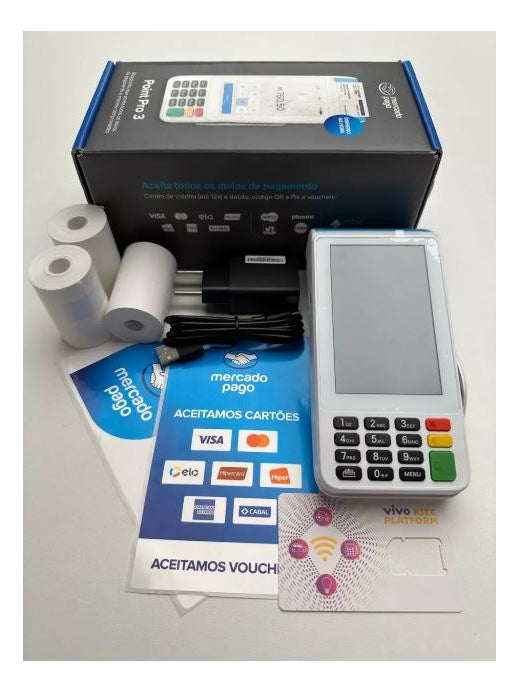 Mercado Pago Point Pro3  Maquininha Cartao 4g C/ Tela Touch - Alfashop