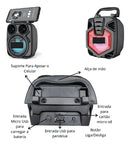 Caixa De Som com Bluetooth Kapbom Retro KA-8001 Cor Preto - Alfashop