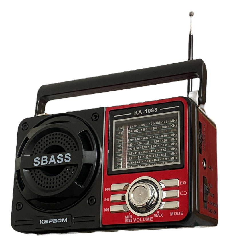 Rádio Portátil Bluetooth Pilha E Tomada Am Fm Usb Sw 110/220 - Alfashop