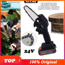 Mini Motosserra Elétrico 24V Para Fruit Tree Carpintaria Jardim Ferramentas Com Baterias Cortadores De Madeira Mega Promoção Imperdível - Alfashop